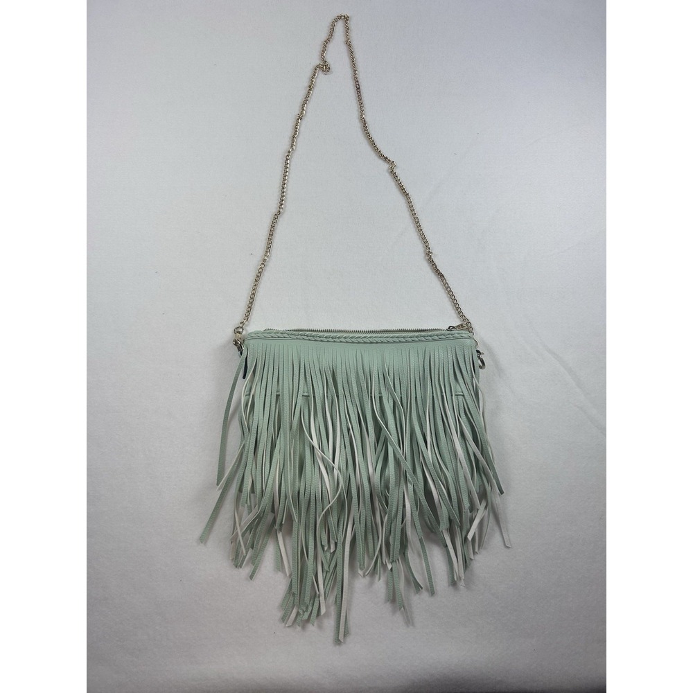 Street Level Women's Viral Fringe Sea Foam Crossbody Handbag Boho Western